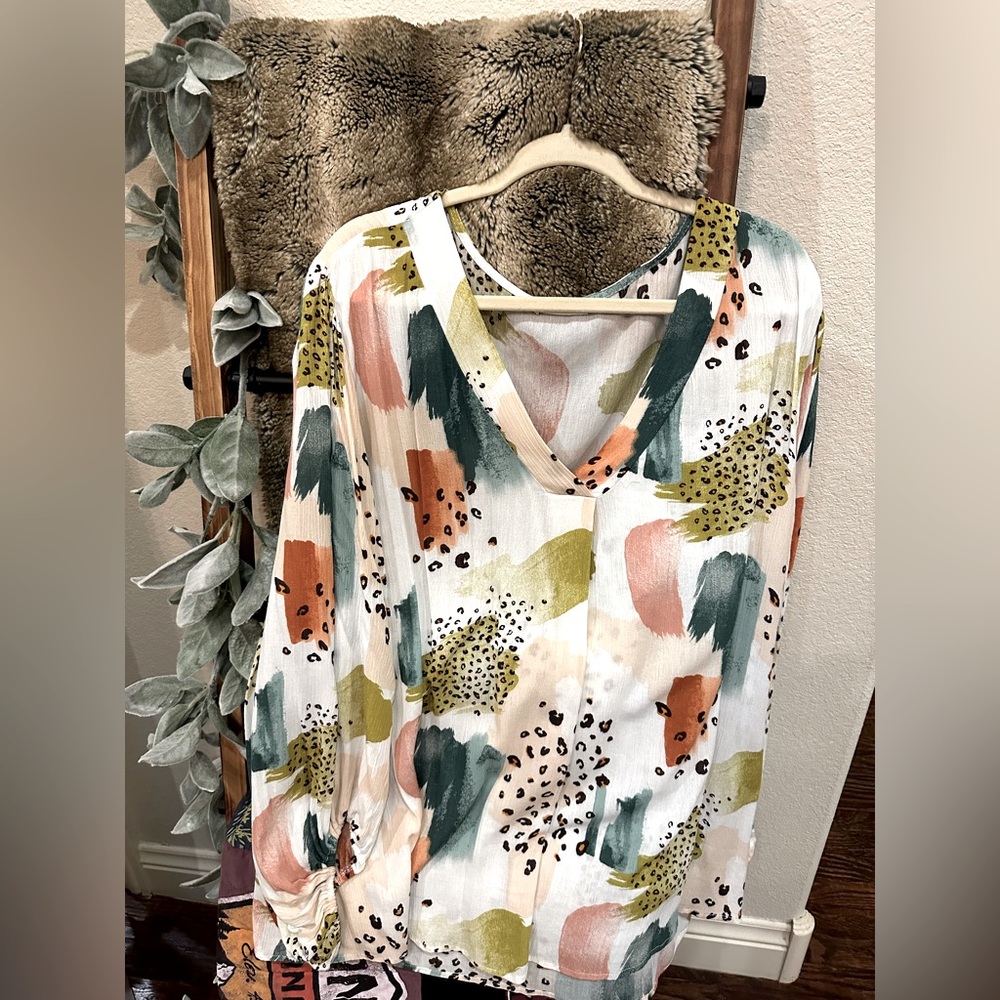 ODDI Blouse with balloon sleeves- 3x